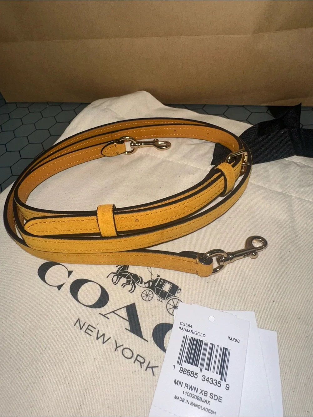 Coach Rowan Mini Suede Marigold